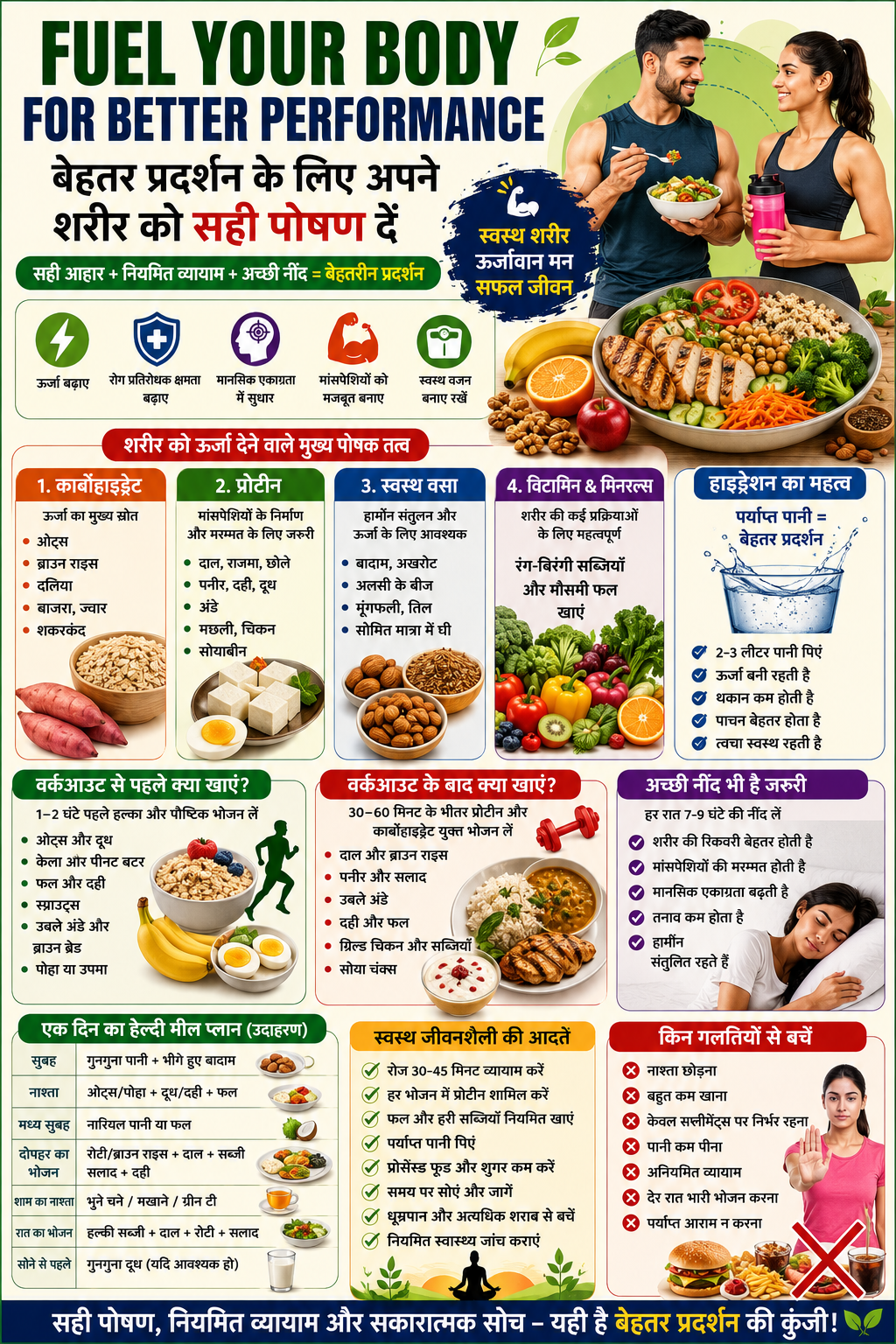Fuel Your Body for Better Performance: बेहतर प्रदर्शन के लिए सही पोषण और हेल्दी डाइट गाइड