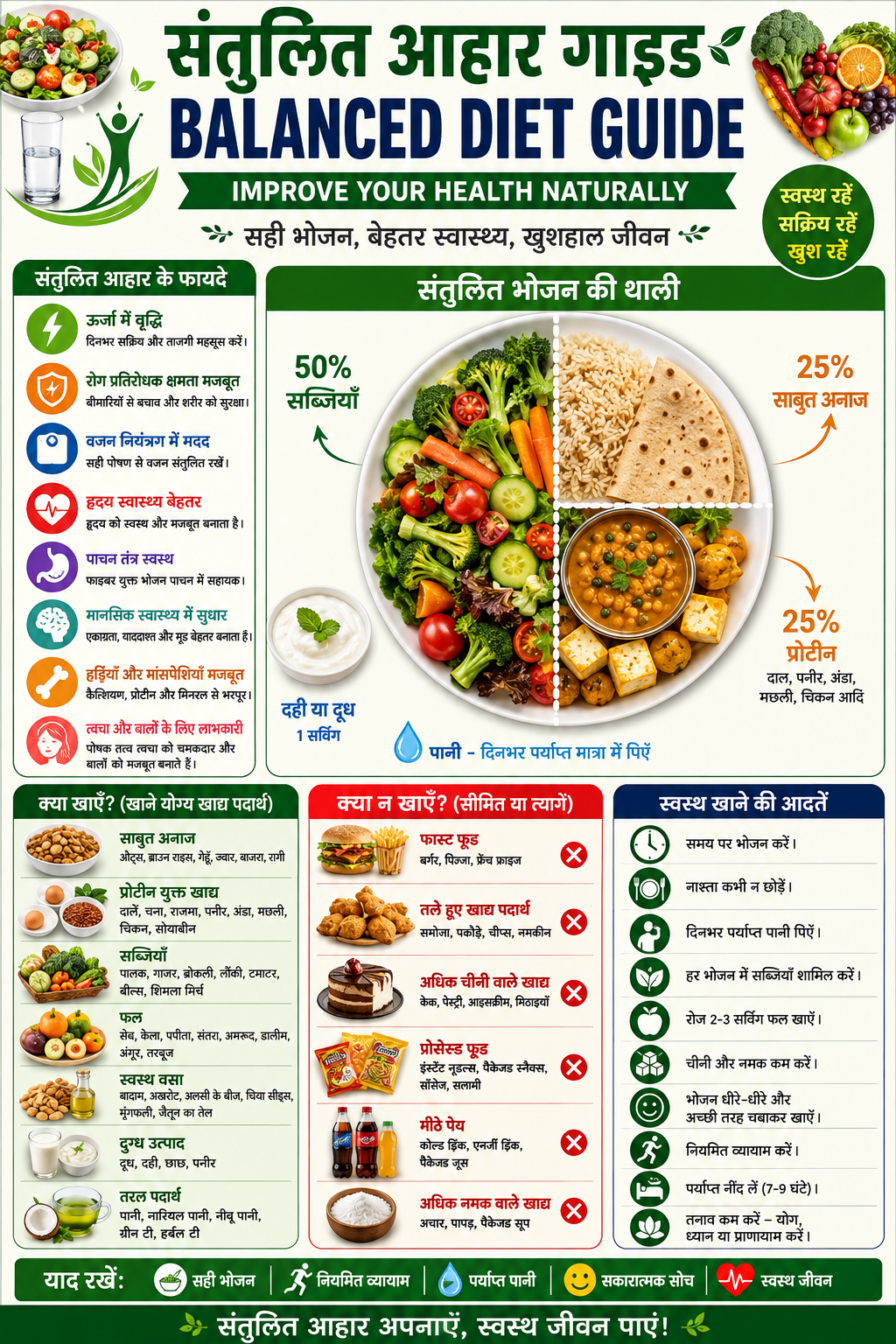 Balanced Diet Guide in Hindi | संतुलित आहार के फायदे, पोषण और हेल्दी डाइट प्लान 2026