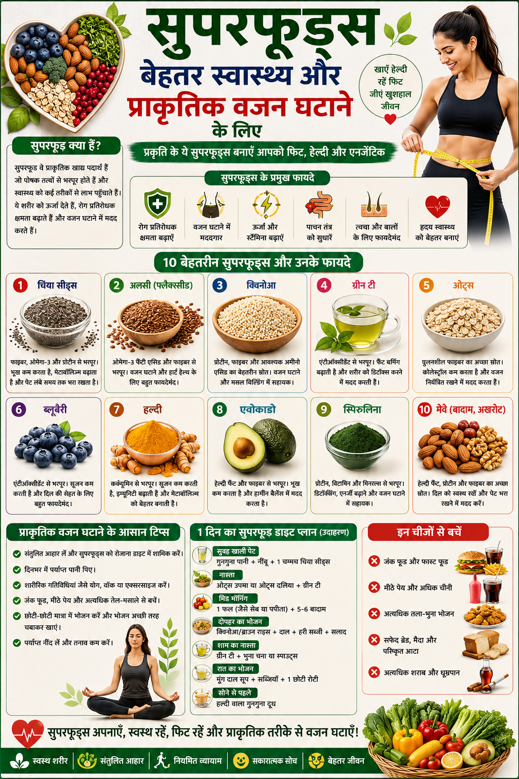 सुपरफूड्स बेहतर स्वास्थ्य और प्राकृतिक वजन घटाने के लिए सबसे बेहतरीन आहार