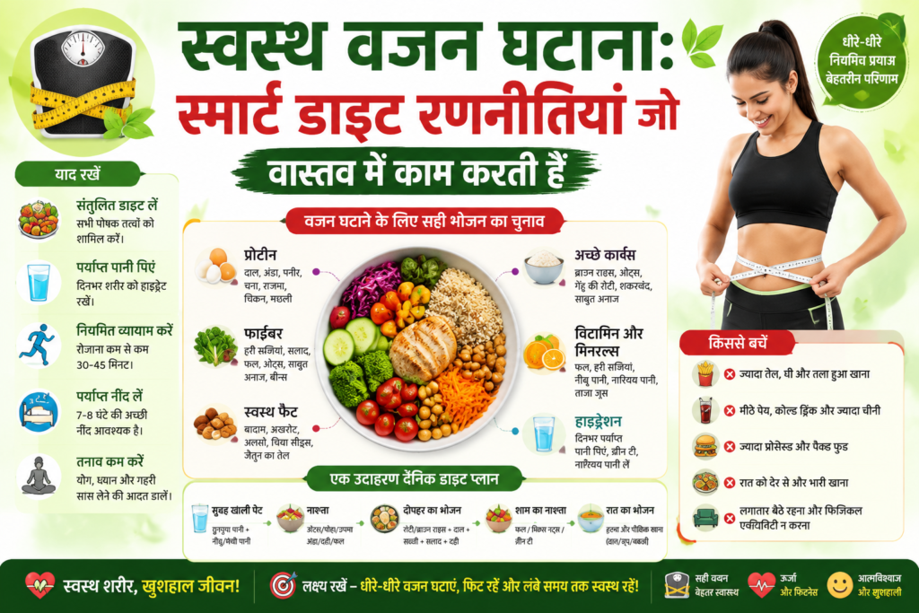 स्वस्थ वजन घटाना असरदार डाइट रणनीतियां जो वास्तव में काम करती हैं